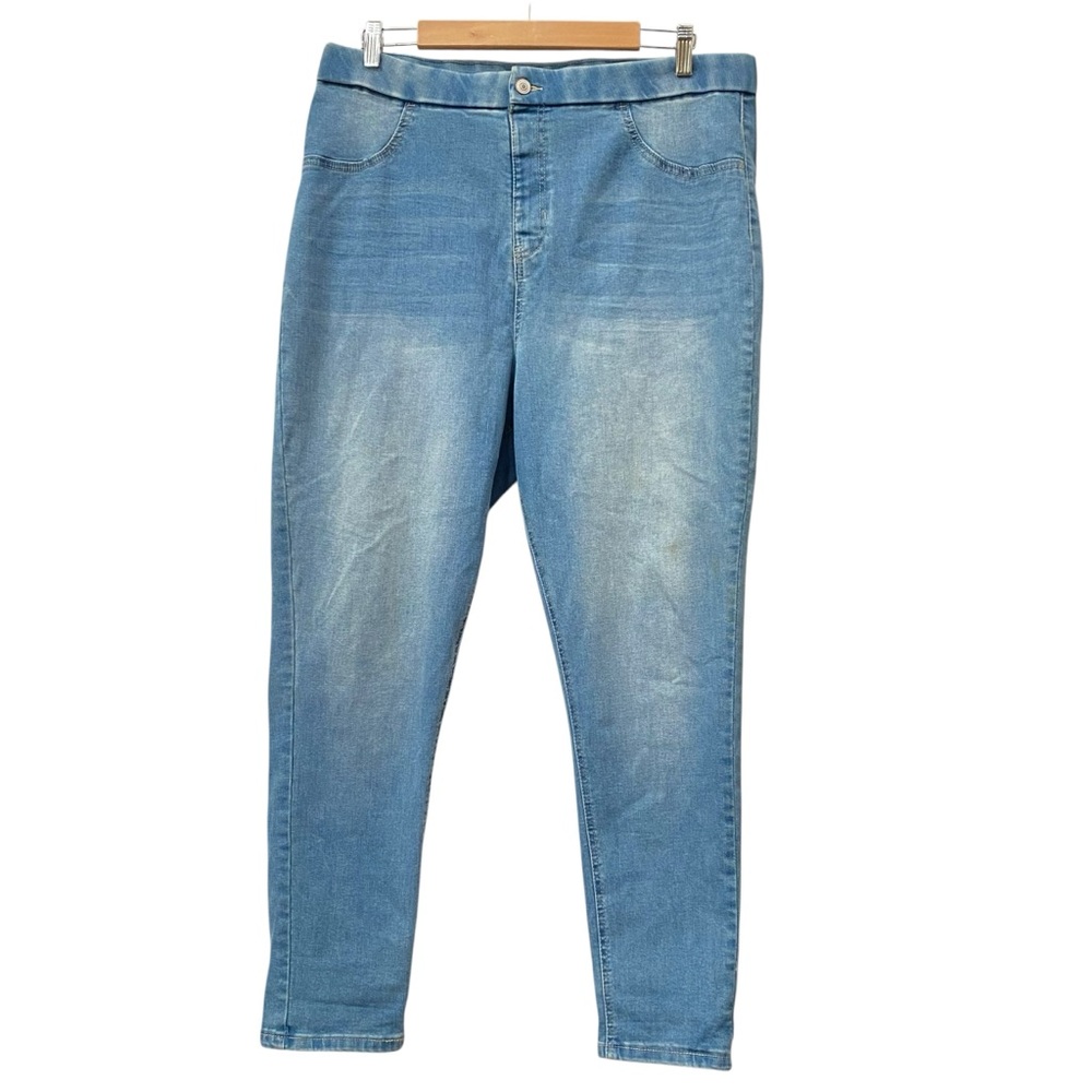 Light Wash Stretch Denim Jegging Jean Leggings size 3X XXXL 21 HIGH RISE